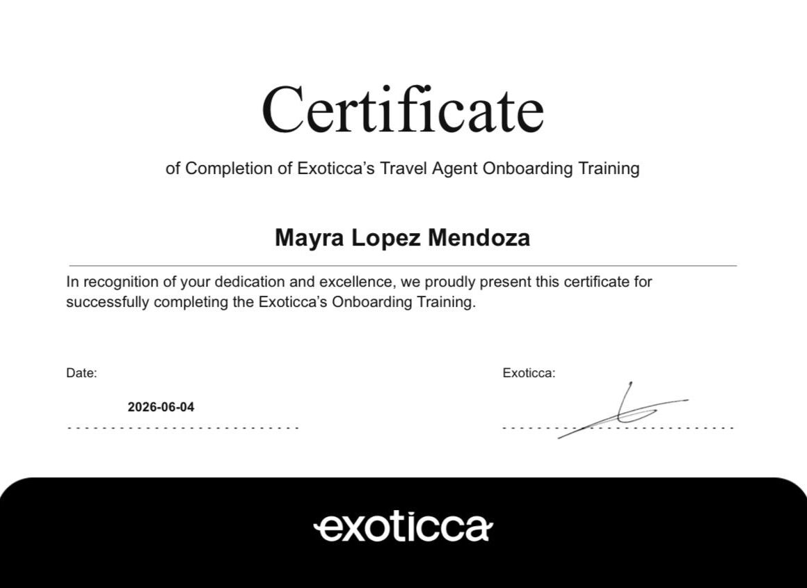 Certificado de Exotica