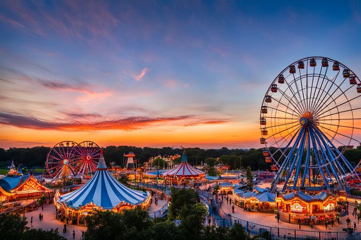Imagen de un atardecer en la feria