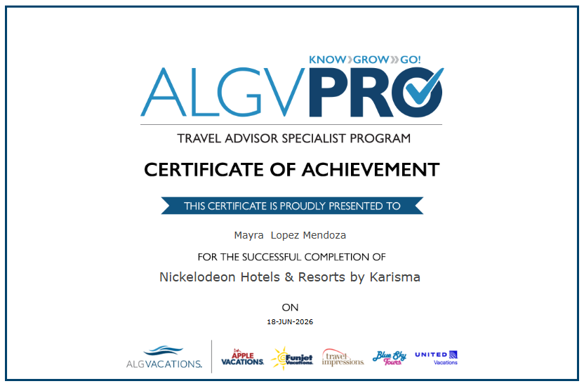 certificado de ALGV PRO